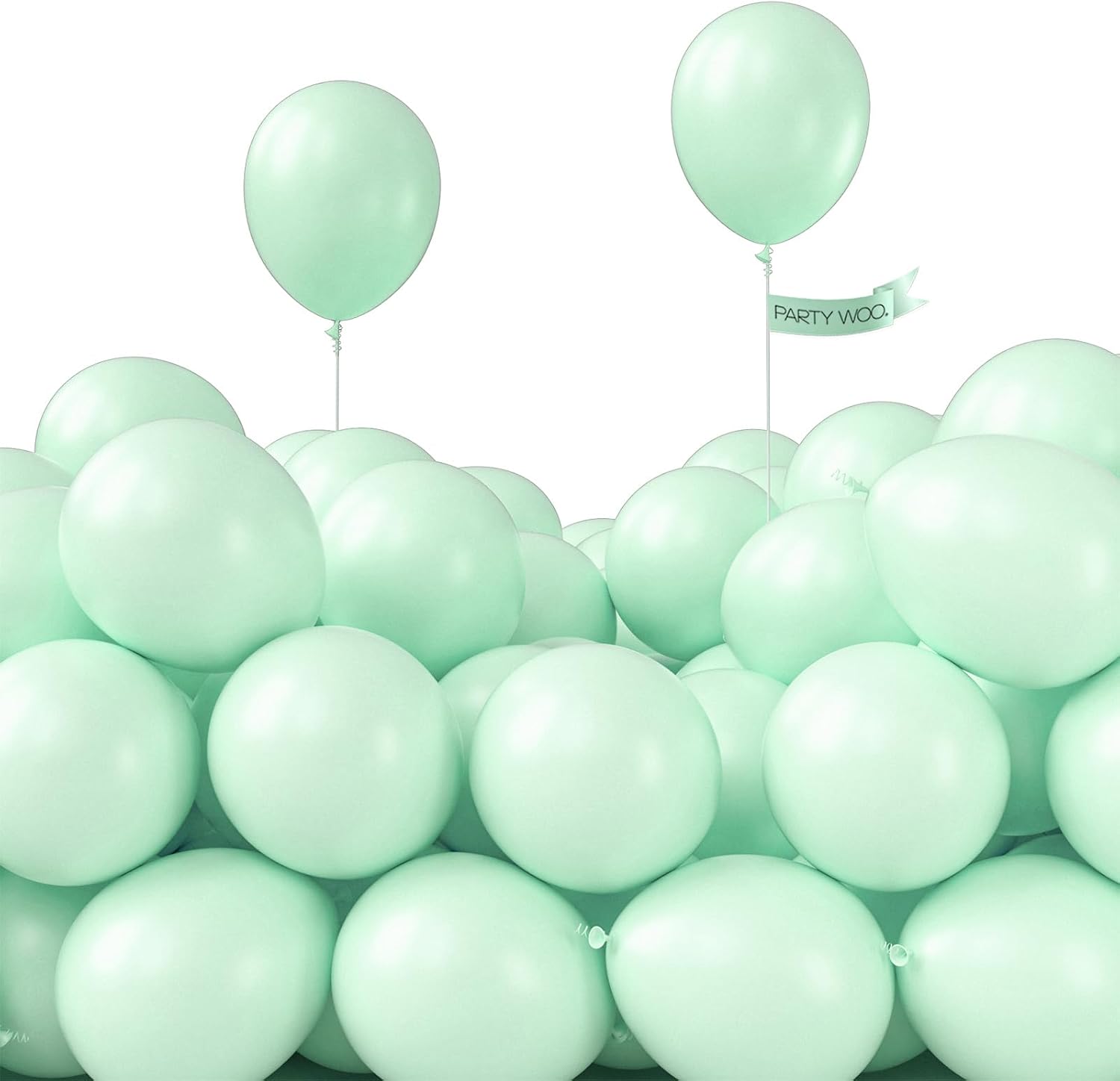 PartyWoo Mint Green Balloons, 50 pcs 5 Inch Pastel Mint