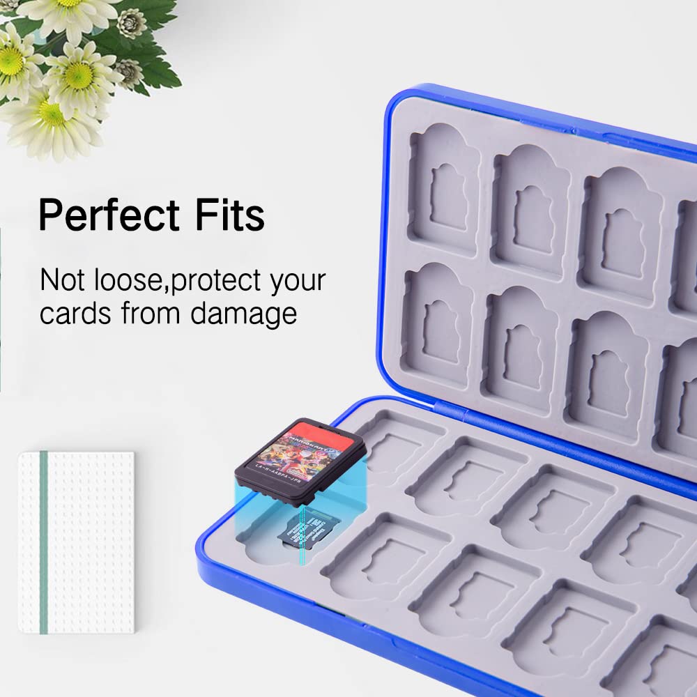 PERFECTSIGHT Jolie Mallette de Jeu pour Switch, OLED et Lite avec 24 emplacements pour Cartes de Jeu
