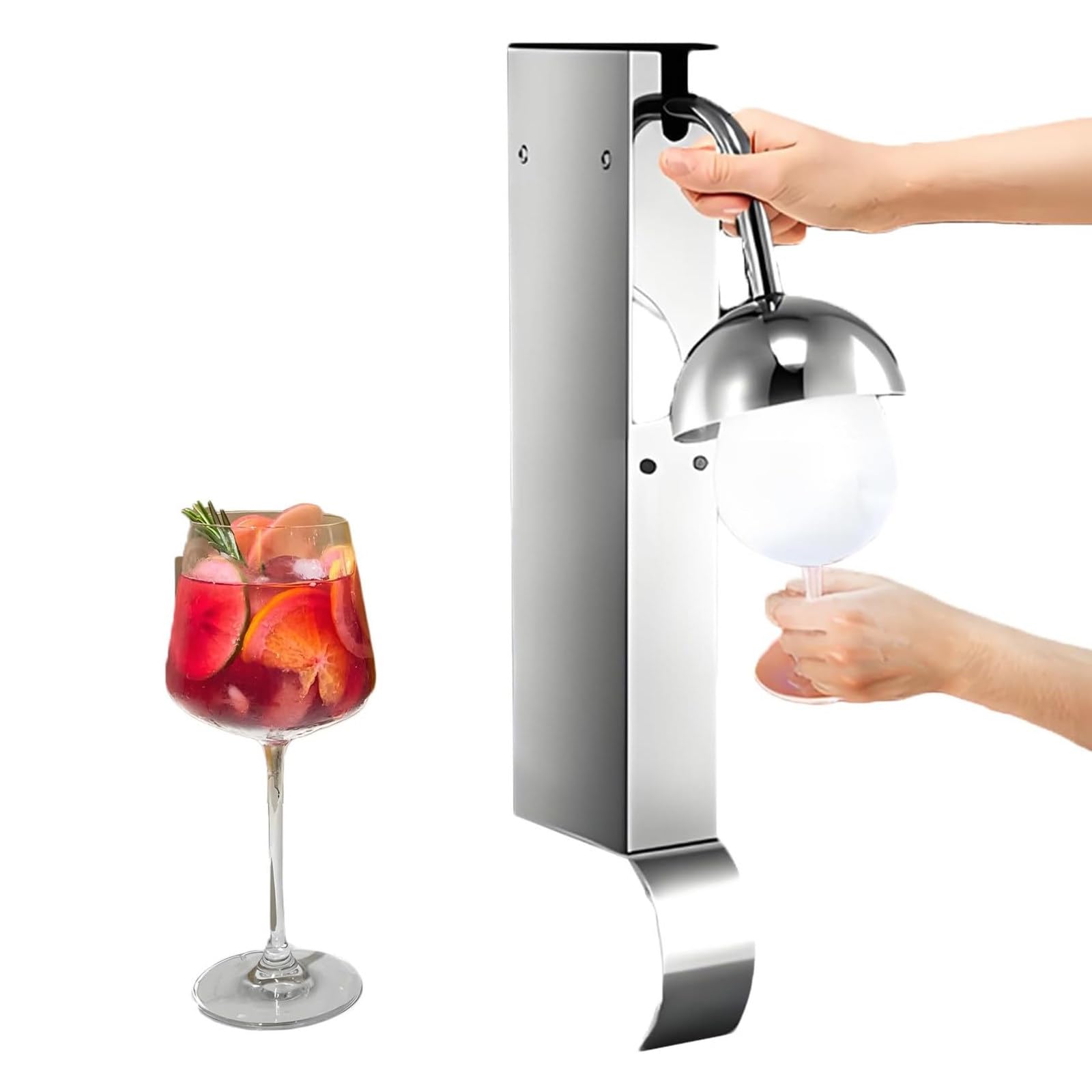 BeoyNot Glass Chiller for Restaurant Bar, CO2 Glass Froster Rapidly Chills 1 Cup in 8 Seconds, Stainless Steel Tool for Beer, Wine, Mixed Drinks, Cocktails