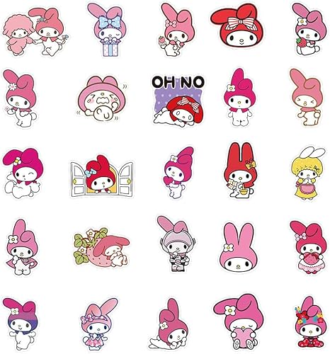 Miniatura 4 de 50 calcomanías Kawaii para niños, calcomanías My Melody para botellas de agua, calcomanías impermeables para fundas de teléfono, portátiles, vasos