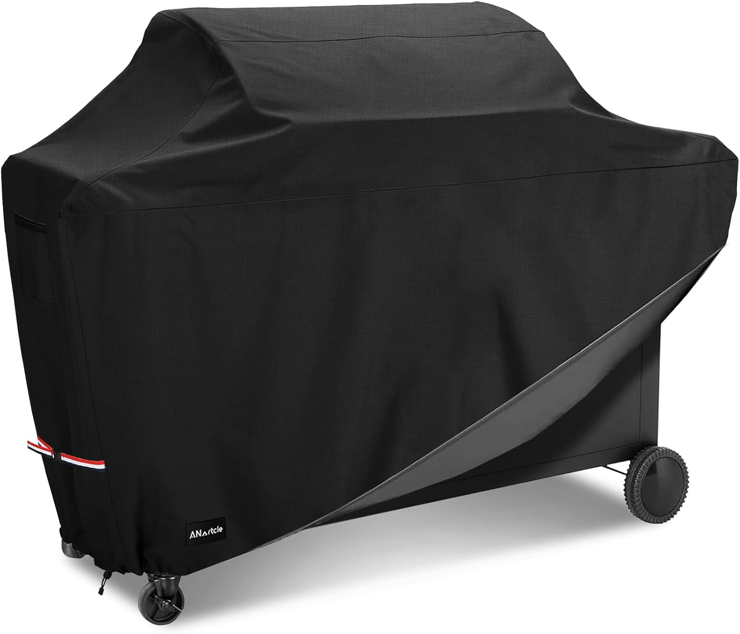 ANartcle Water-Resistant 64 Inch BBQ Grill Cover,600D Heavy Duty Waterproof All Weather Large Grill Cover for Outdoor Grill,Suitable for Weber, Brinkmann and More,64" L x 24" W x 48" H Black