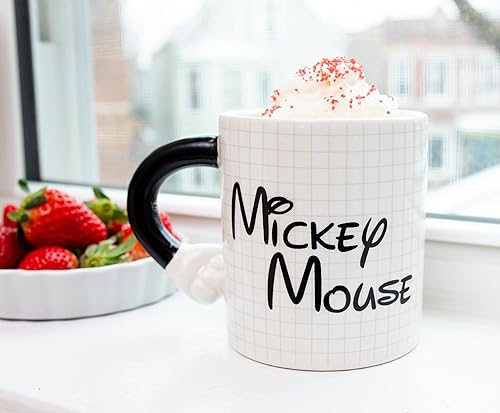 Miniatura 9 de Silver Buffalo Mickey - Taza de cerámica con mango en forma de mano, 20 onzas