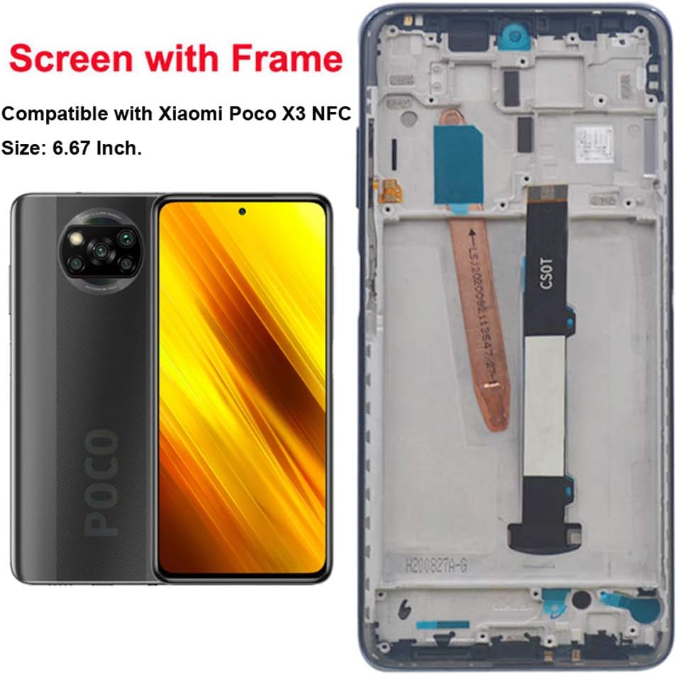 Exclusive Discount 70% Price LCD Screen Replacement Compatible with Xiaomi Poco X3 NFC 6.67 Display Digitizer Touch Screen Glass Panel Assembly (Black Frame)
