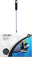 Seachem 12" Aquarium Fish Net with Handle & Storage Hook - Durable Mesh for Safe Fish Handling