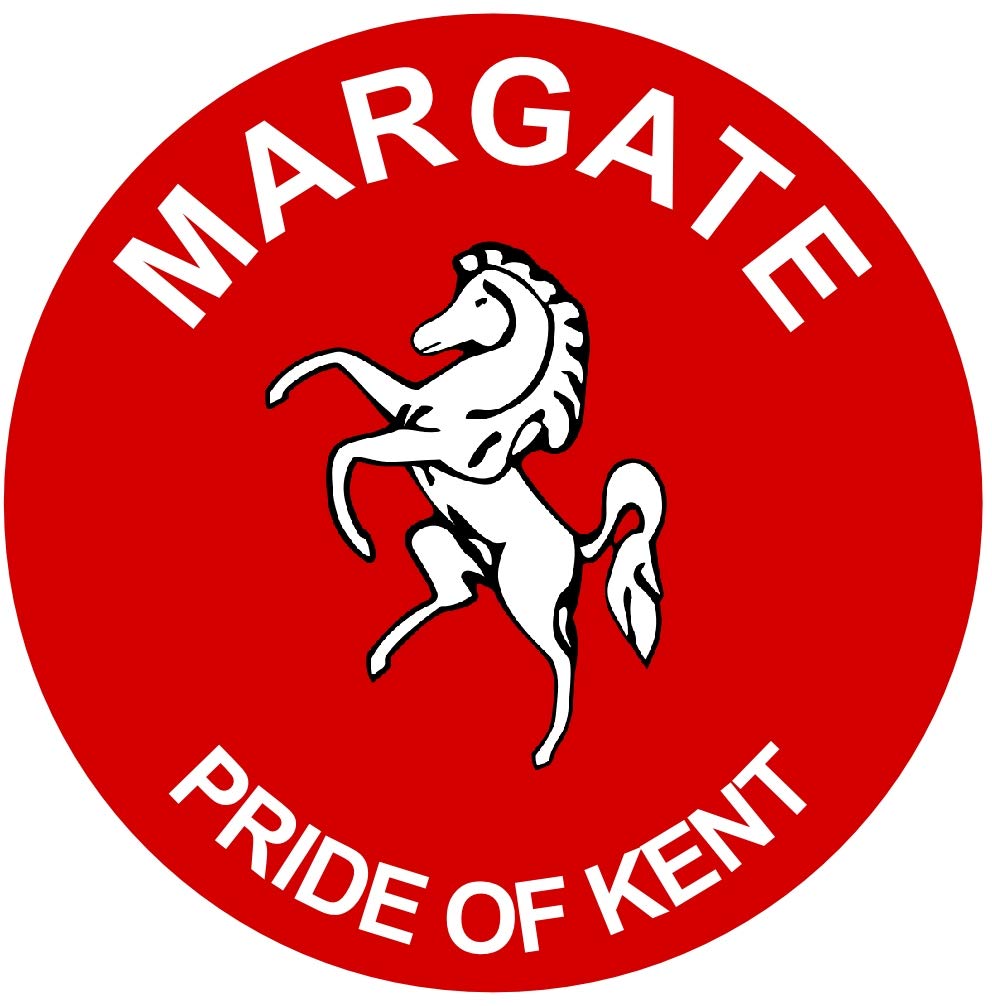 Margate - Pride of Kent - (Two Pack) 80mm Diameter Car Bumper Window Decal Sticker