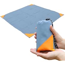 Pocket Picnic Blanket, Sandproof Lightweight Pocket Camping Tarp, 55&Prime;x 60&Prime; Foldable &amp; Fits into Small Bag, Water Resistant Washable Quick Dry Compact Beach Mat for Outdoor Recreation