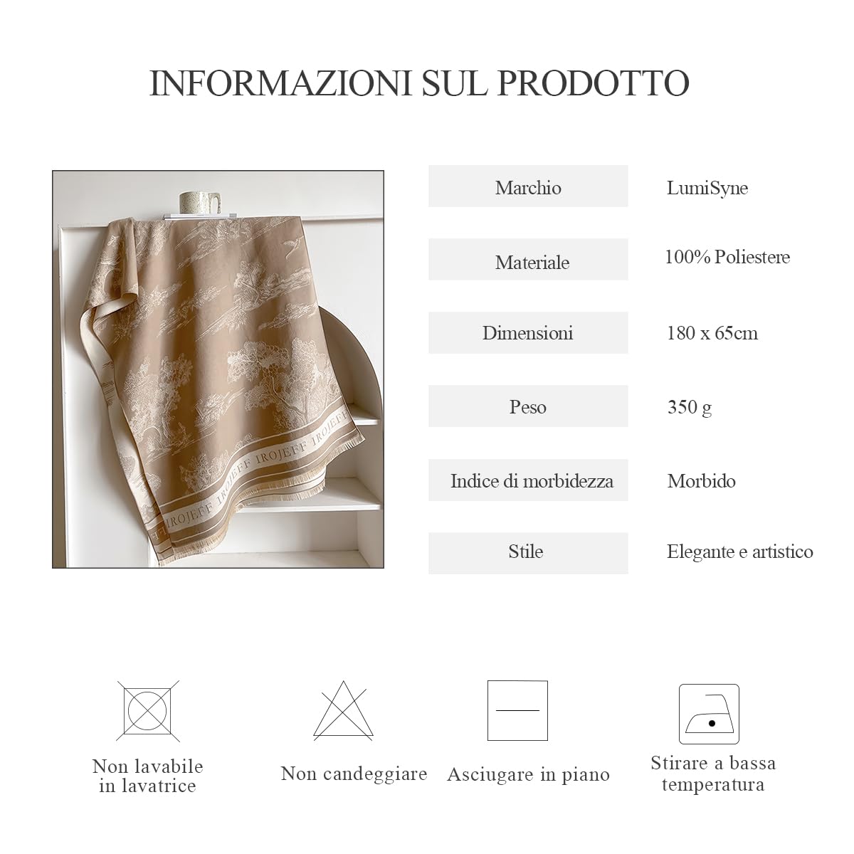 LumiSyne Calda Invernale Sciarpa Scialle In Cashmere Per Donna Motivo Di Pittura Di Paesaggio Stile Artistico Elegante Reversibile Sciarpa Con Nappa Grande Lungo Pashmina Leggera Morbida Wrap Stole