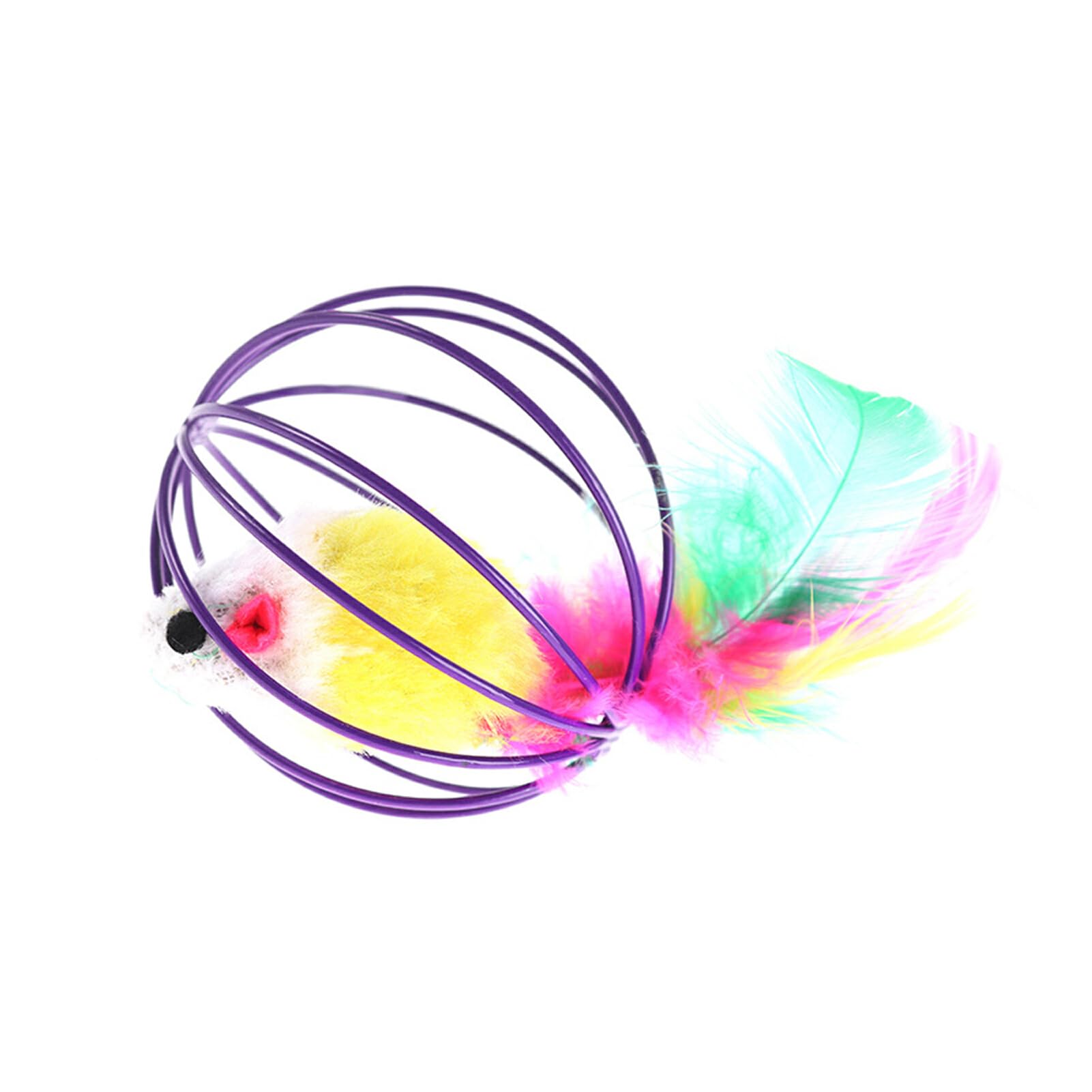 kesurpae Simulación Colorida de Ratones de Peluche, Palo de Juguete para Gato para Juego Interactivo, Juguete de Remolque de Gato Artificial de plástico Interesante