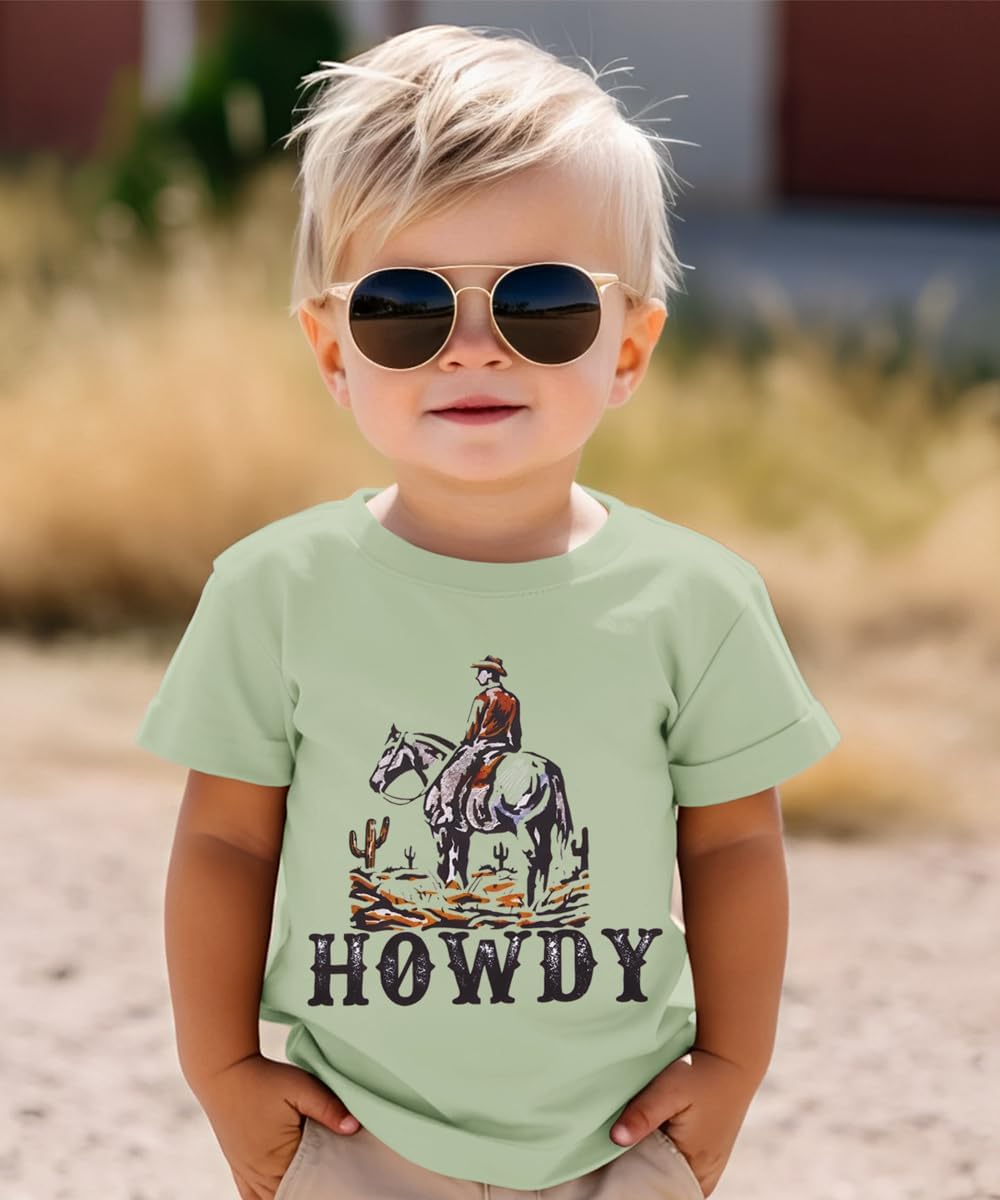 Toddler Baby Boy Rodeo Howdy Shirts Western Cowboy T-Shirt Kid Retro Country Summer Short Sleeve Cotton Tee Tops - Image 4