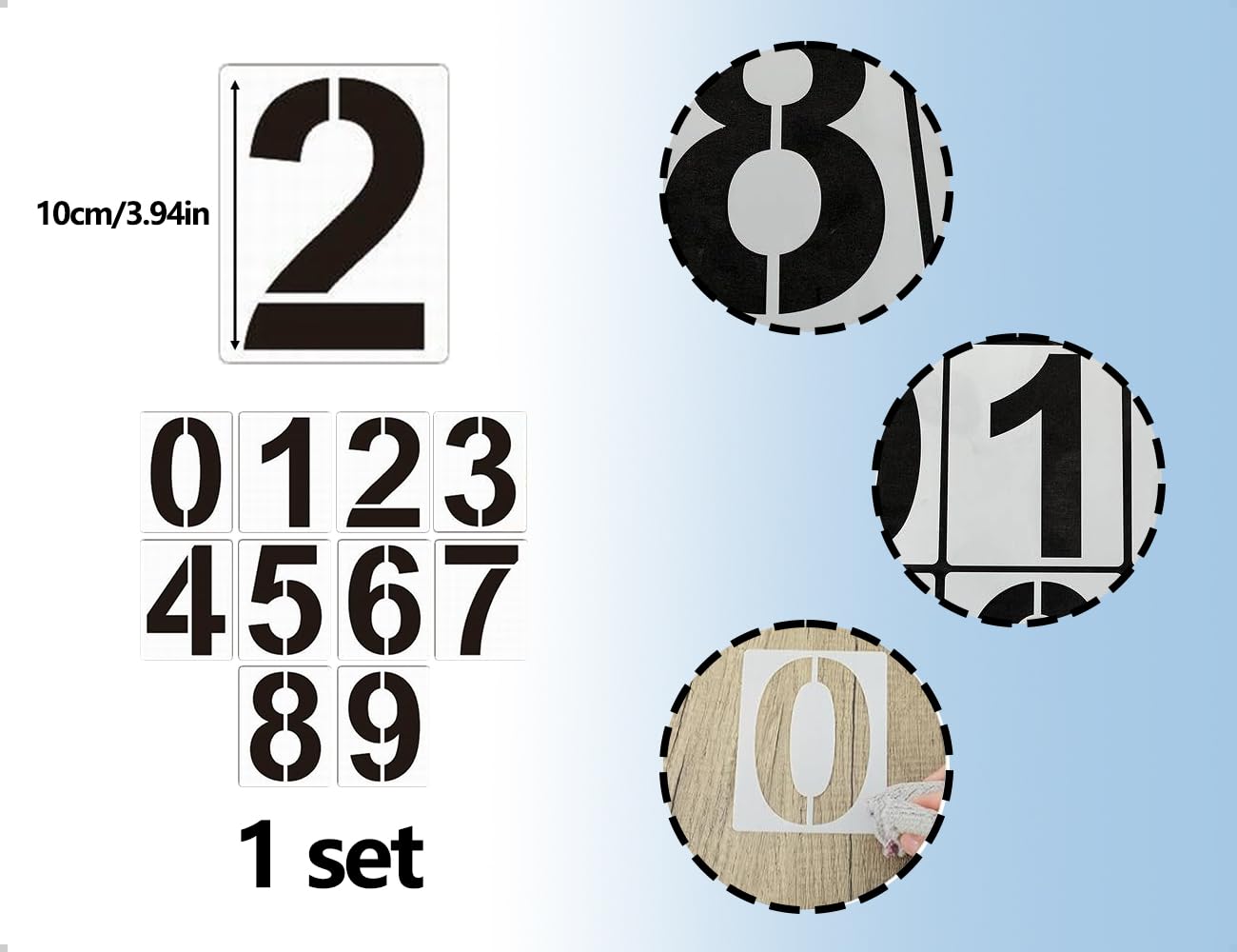 Lot De Pochoirs De 6 Pouces 0 à 9 Grands Numéros, Réutilisables En Plastique, Numéro D'adresse