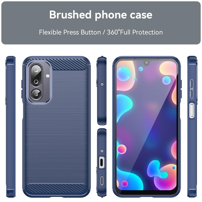 Image of Hybrid Carbon Fiber Back Case for Samsung Galaxy M36 5G / F36 5G (Blue)