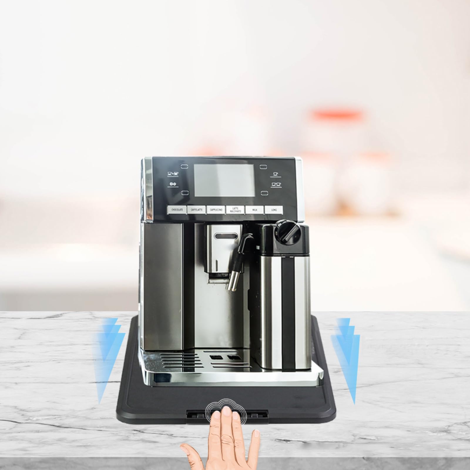 Schiebewanne für Kaffeemaschine, Küchengeräte, Schublade, Organizer für Toaster, Arbeitsplatte, praktischer Schieberkorb für einfachen Zugriff, halten Sie Ihre Küche ordentlich und ordentlich