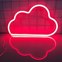 Vista 74 de Cloud Neon Signs, LED Light for Wall Decor, Battery or USB Powered for Bedroom Aesthetic Teen Girl Kid Room Christmas Wedding Party (White)