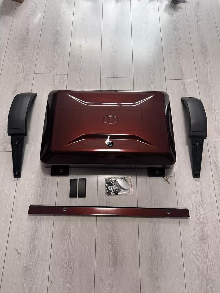 Sedona Red Exterior Side Mounted Gear Box Carrier Fits for Defender 110 90 130 2020-2025 Upgrade Side Storage Box Toolbox with Lock