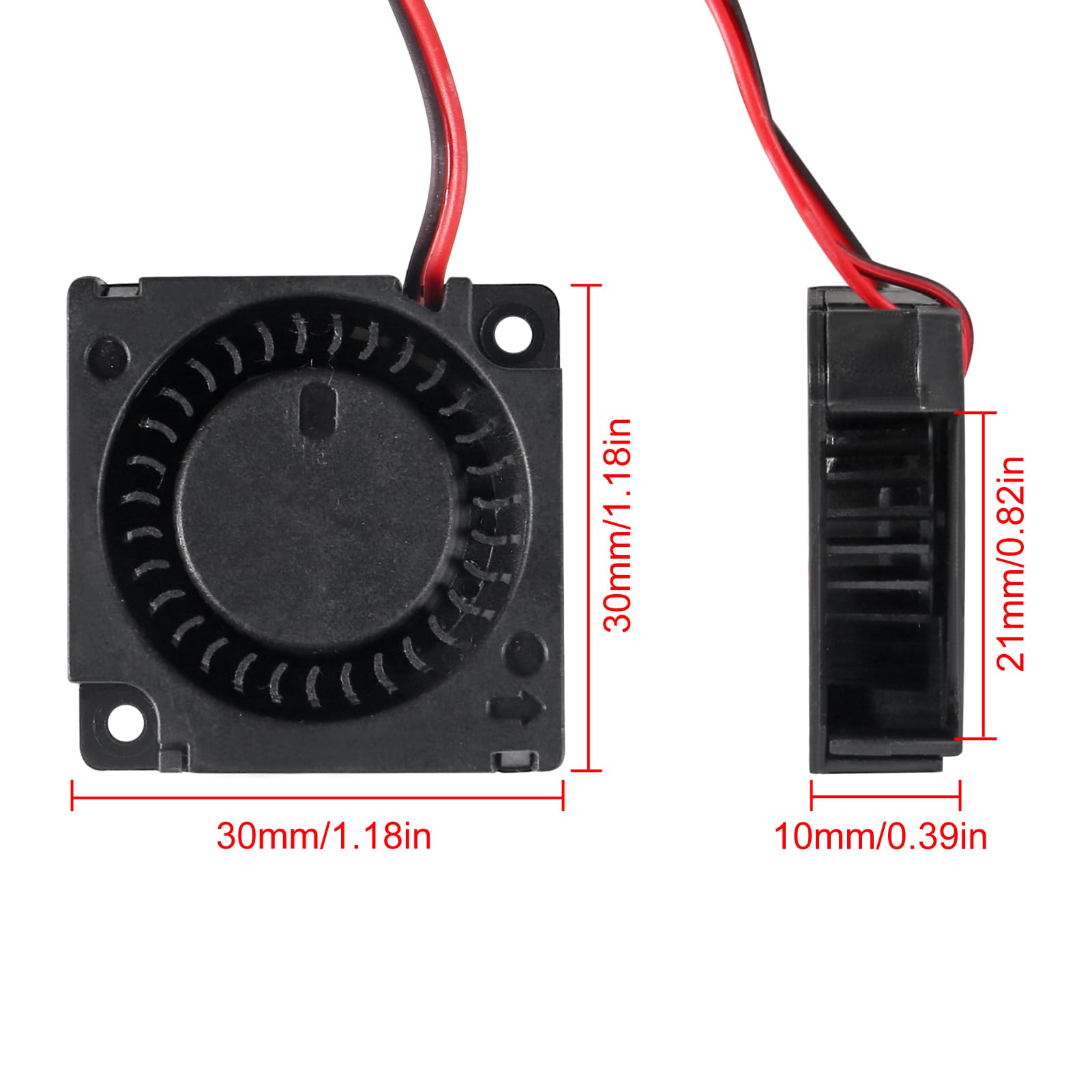 Lot 4 Ventilateurs 30x30x10 Mm 5V 7000 RPM – Ventilateurs 3010 2 Broches Pour Imprimante 3D, PC, Refroidissement