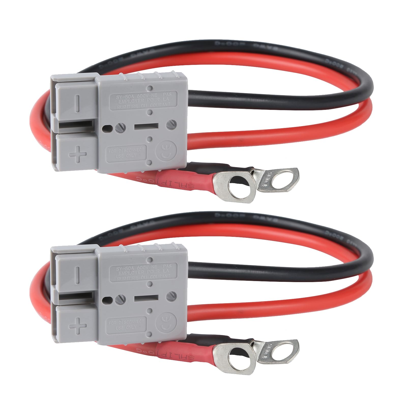Anderson złącze wtykowe, 50 A, wtyczka Anderson, 8 G, kabel do akumulatora, wodoszczelne szybkozłącze do Lifepo4 - transfer prądu (8 AWG, 2 sztuki, 1,64 stopy)