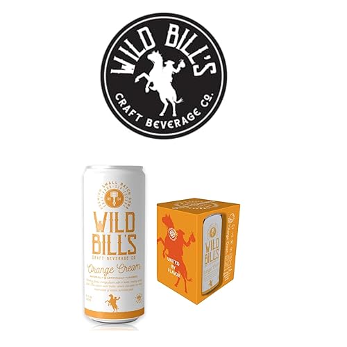Wild Bill's Soda de naranja y crema clásica artesanal, refrescos de soda, refrescos cremosos hechos con azúcar de caña pura, sin cafeína, sin jarabe