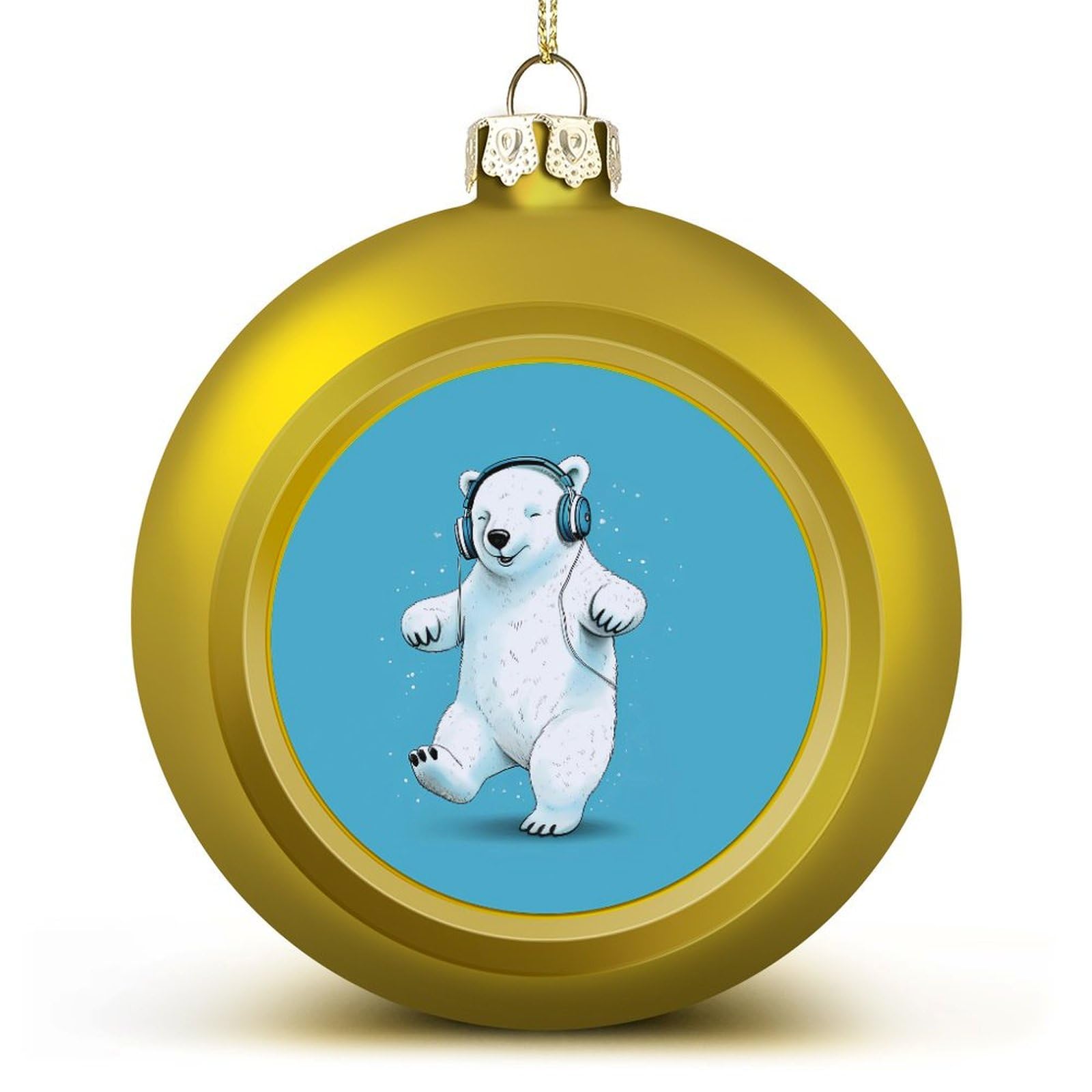 Boules de Noël dorées écouteurs lot de 4 idée cadeau originale fête