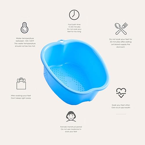 Miniatura 27 de AXLOFO® Lavabo de baño de pies para remojar pies, bañera grande de plástico para remojar pies, cubo de baño de pies para masaje de pies, ideal