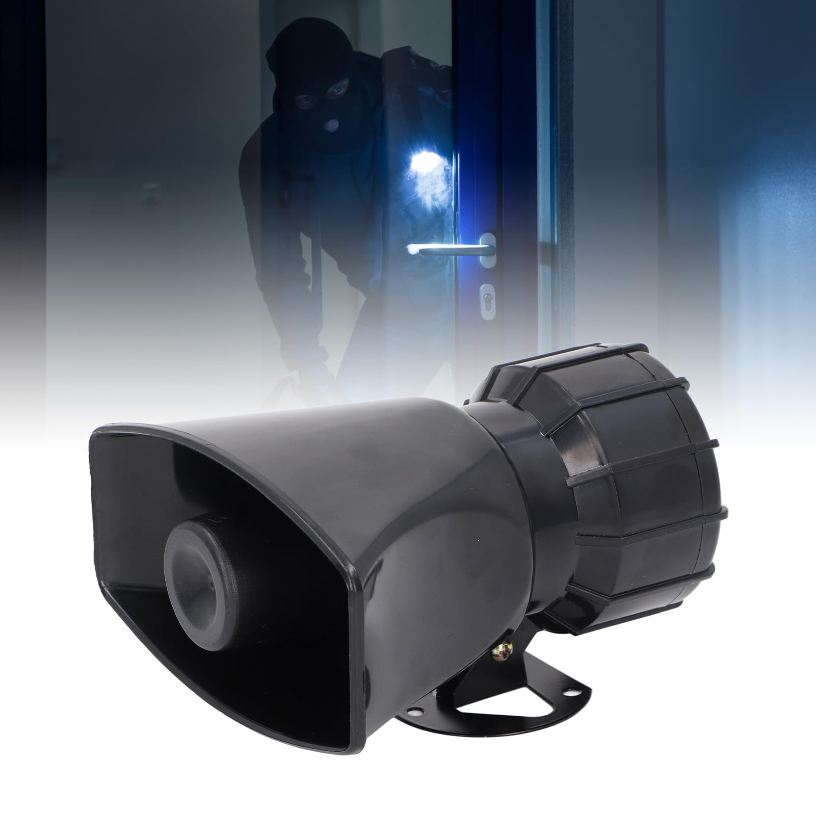 130DB Alarme Sirène Haut-parleur Alarme de sécurité 60W Haute Puissance Alarme Klaxon Avertissement Haut-parleur Avertissement Sirène D'urgence Système D'alarme Antivol (AC220V)