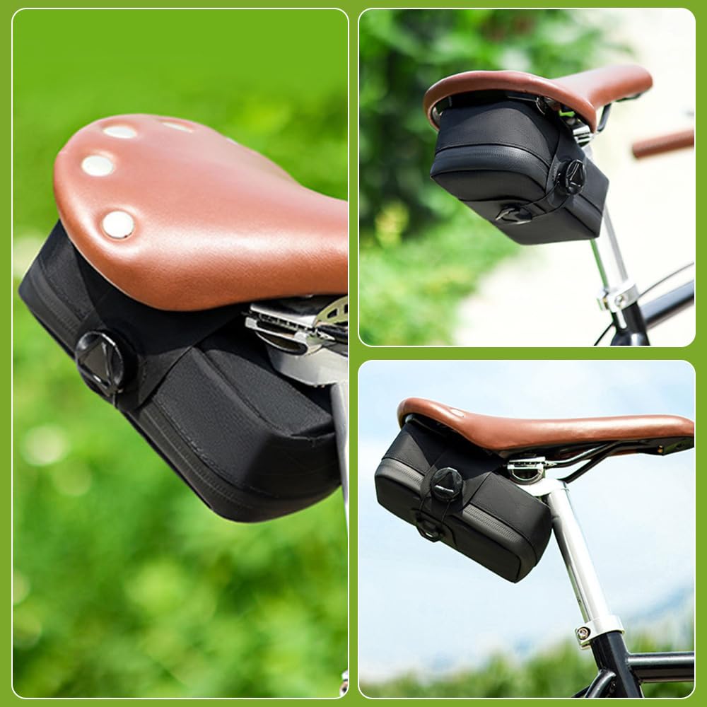 DONGKER Bike Bag, 0.8L Fahrrad Satteltasche mit Capture-System, Wasserdichter Fahrradsitz Tasche für MTB, Rennrad, e-Bike