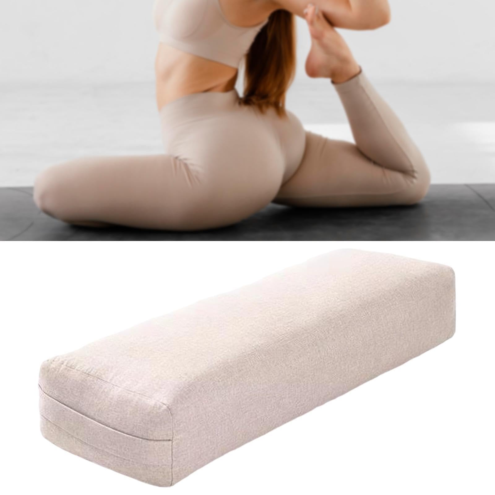 Amagogo Yoga Bolster Kissen Rechteckig Abnehmbarer Bezug Yoga Komfort Kissen mit Tragegriff Yoga Kissen