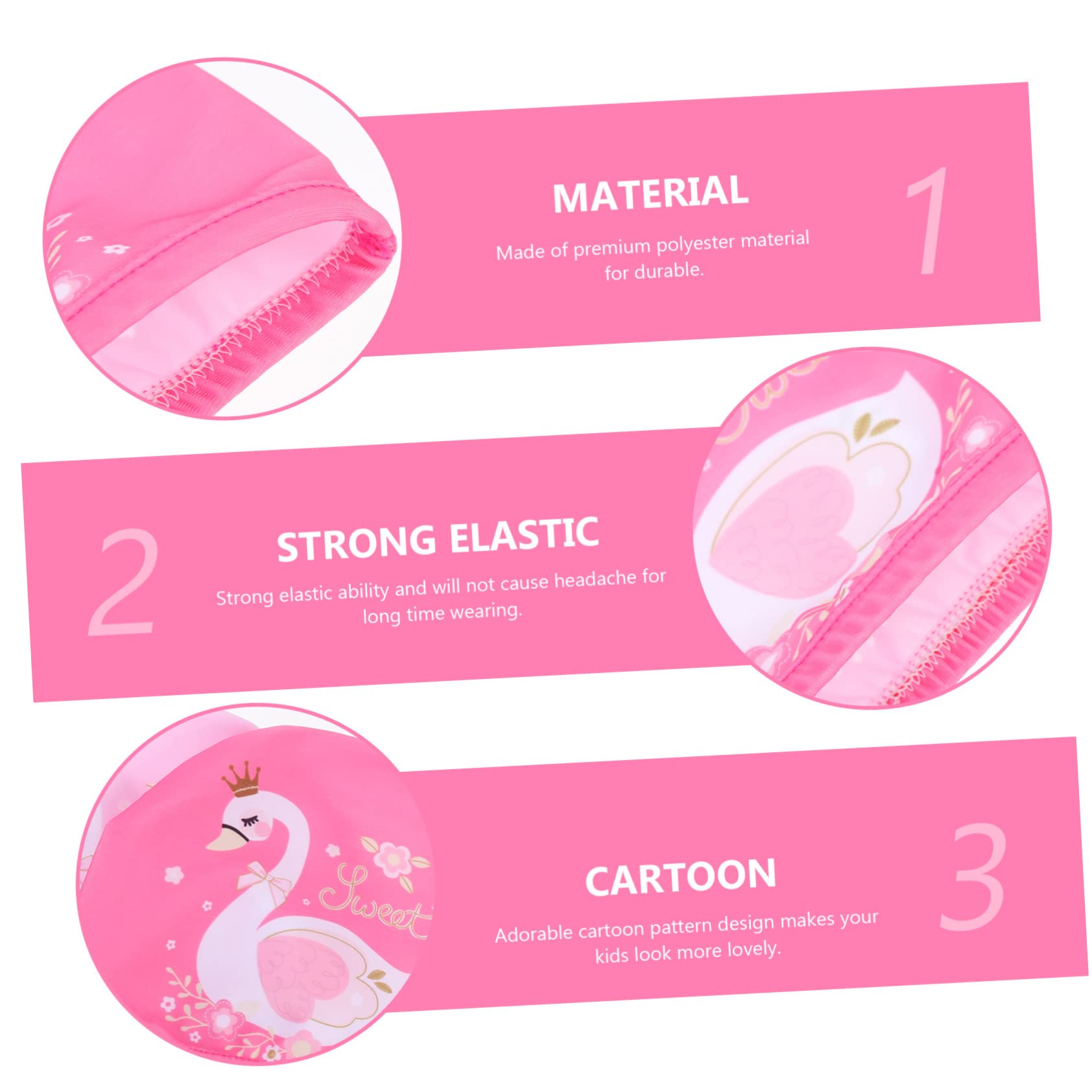 Toddmomy 4 Set Cuffie Per Cartoni Animati Poliestere Leggeri E Adatti Per Piscina E Protezione Per Facili Indossare E Togliere 3 Pezzi * 4