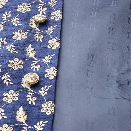 Image of Sojanya (Since 1958 Men'S Silk Blend Kurta Pyjama & Nehru Jacket Combo