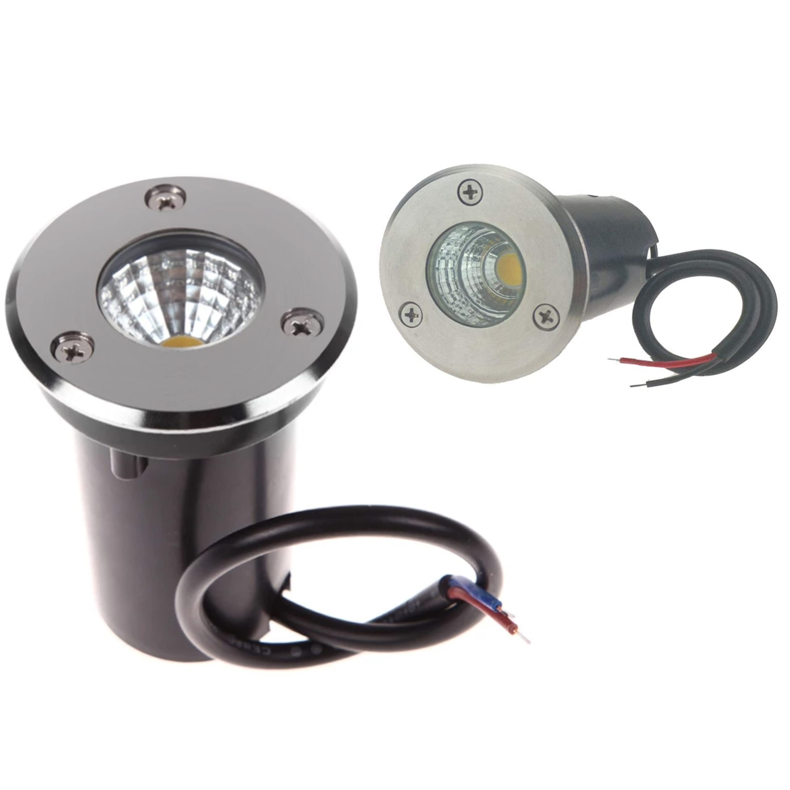 NEXT LIFE underground interlock lighT led Underground Light Lamp High-power Tempered Glass Outdoor Ground Garden Path Floor Stair Yard Spot Landscape Lamp IP67 Water Resistant (Warmwhite, 3 watt)