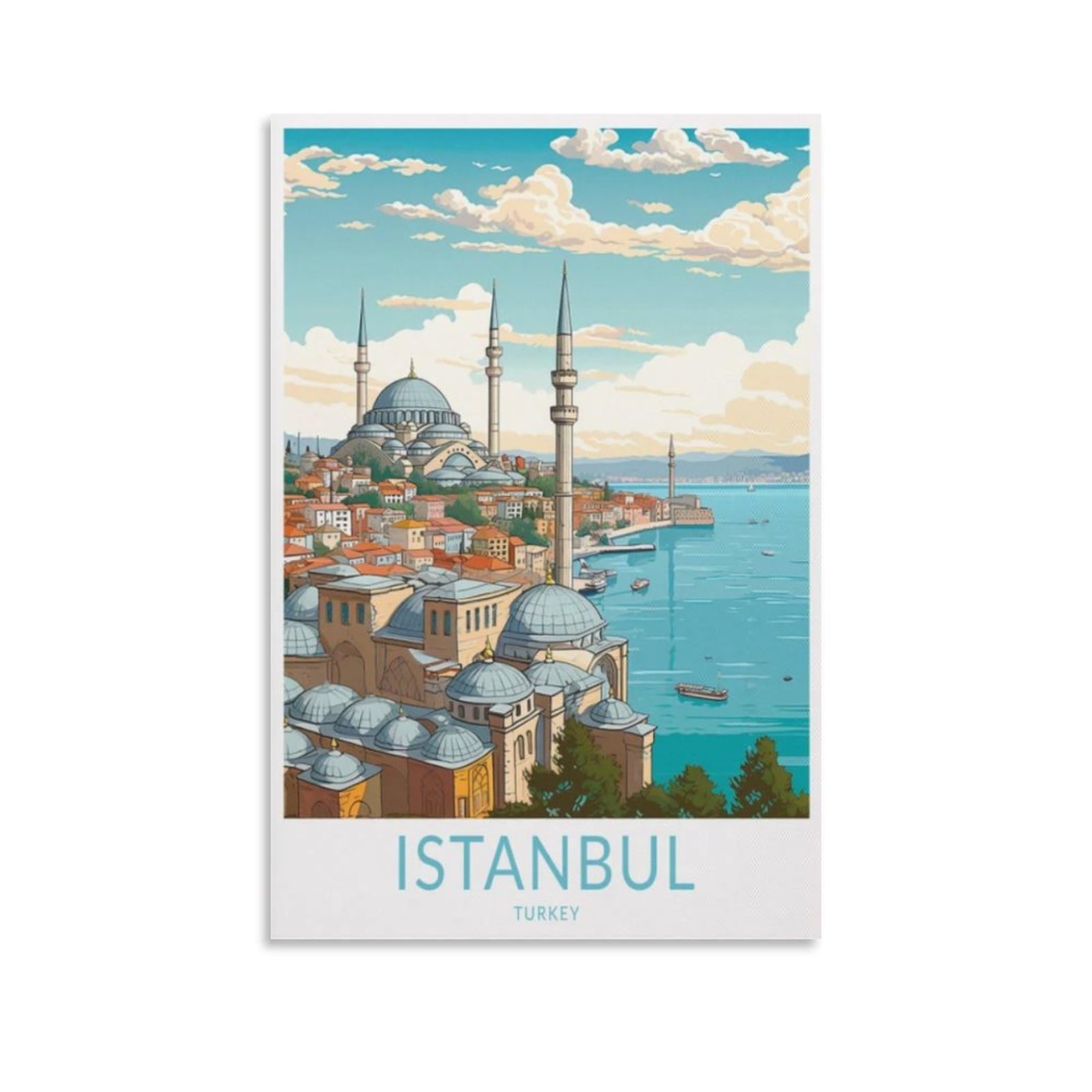 Carte Ancienne D'Istanbul 1740 - Reproduction Vintage - Décoration Murale Prête à Accrocher