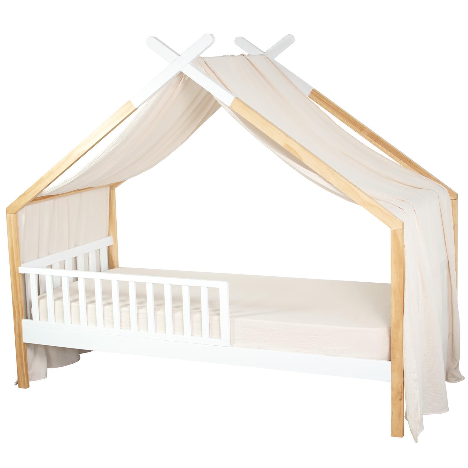 Sevira Kids - Ciel de lit cabane, Toile en Gaze de Coton, Jeanne - 420 x 130 cm Made in France