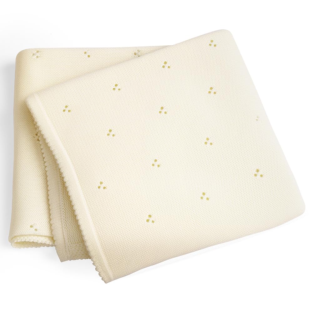 OFFCUP Baby Blanket 100% Cotton, Knit Baby Blankets Baby Gifts