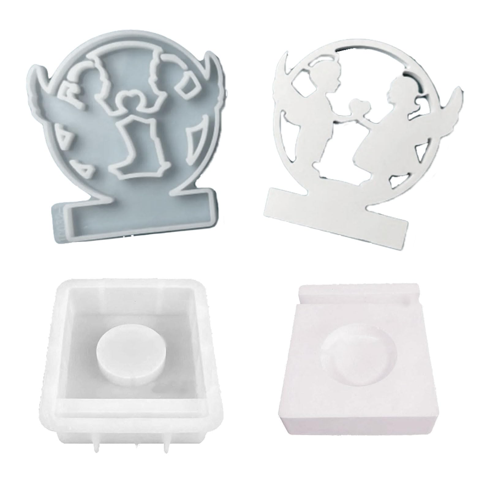 NEWFT Fairy Holder Molds with Base for Crafting Holder Tealight Gypsum Ornaments Art Craft