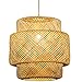 Produktbild Natural Bamboo Pendelleuchte Handgemacht Retro Hängelleuchte Industrielle Wohnzimmer Dekor Leuchter für Esszimmer Badezimmer Schlafzimmer-40 * 38 cm