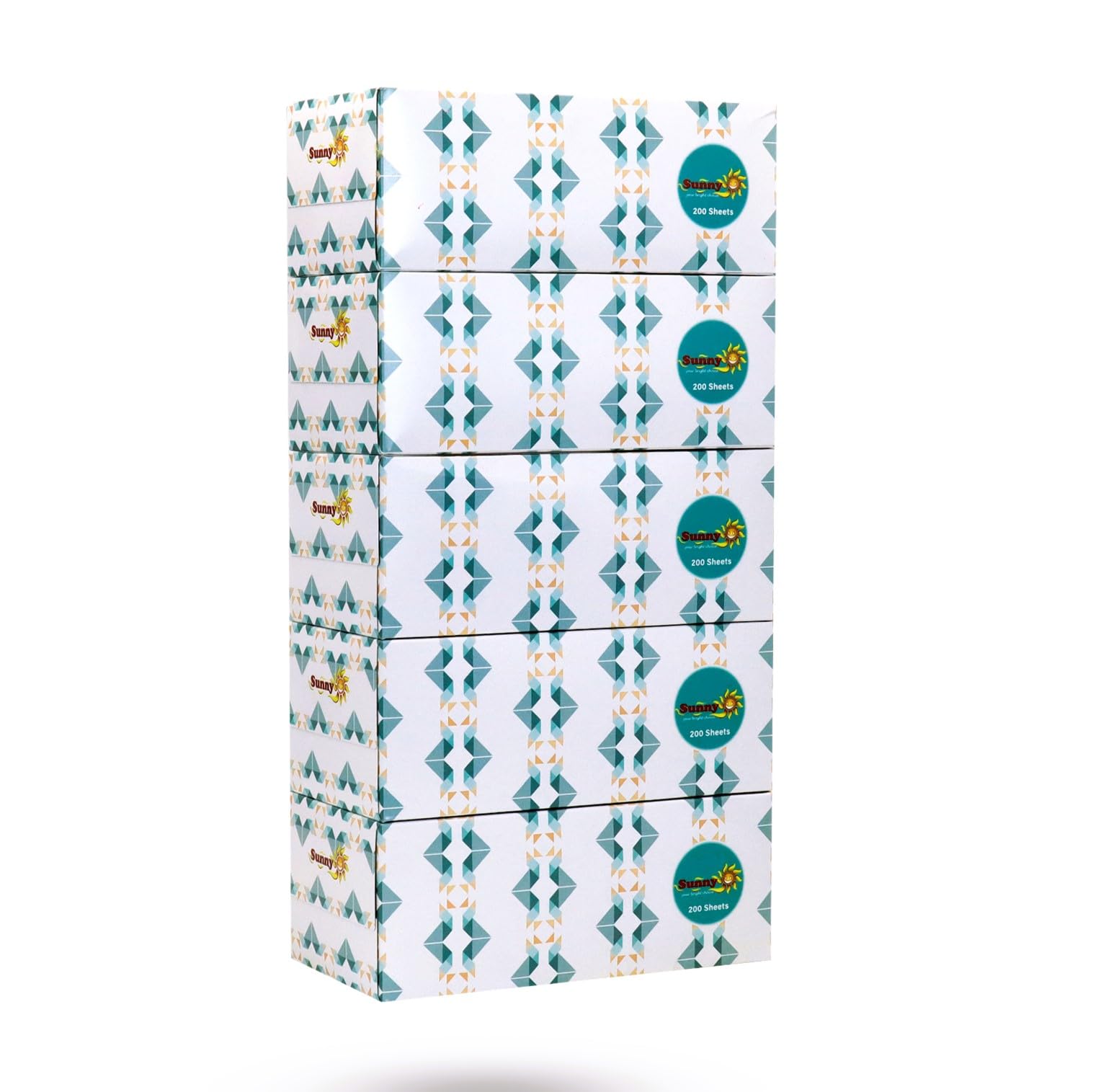 Sunny Your Bright Choice Tissue Boxes 200 x 2 Ply, 5 Boxes