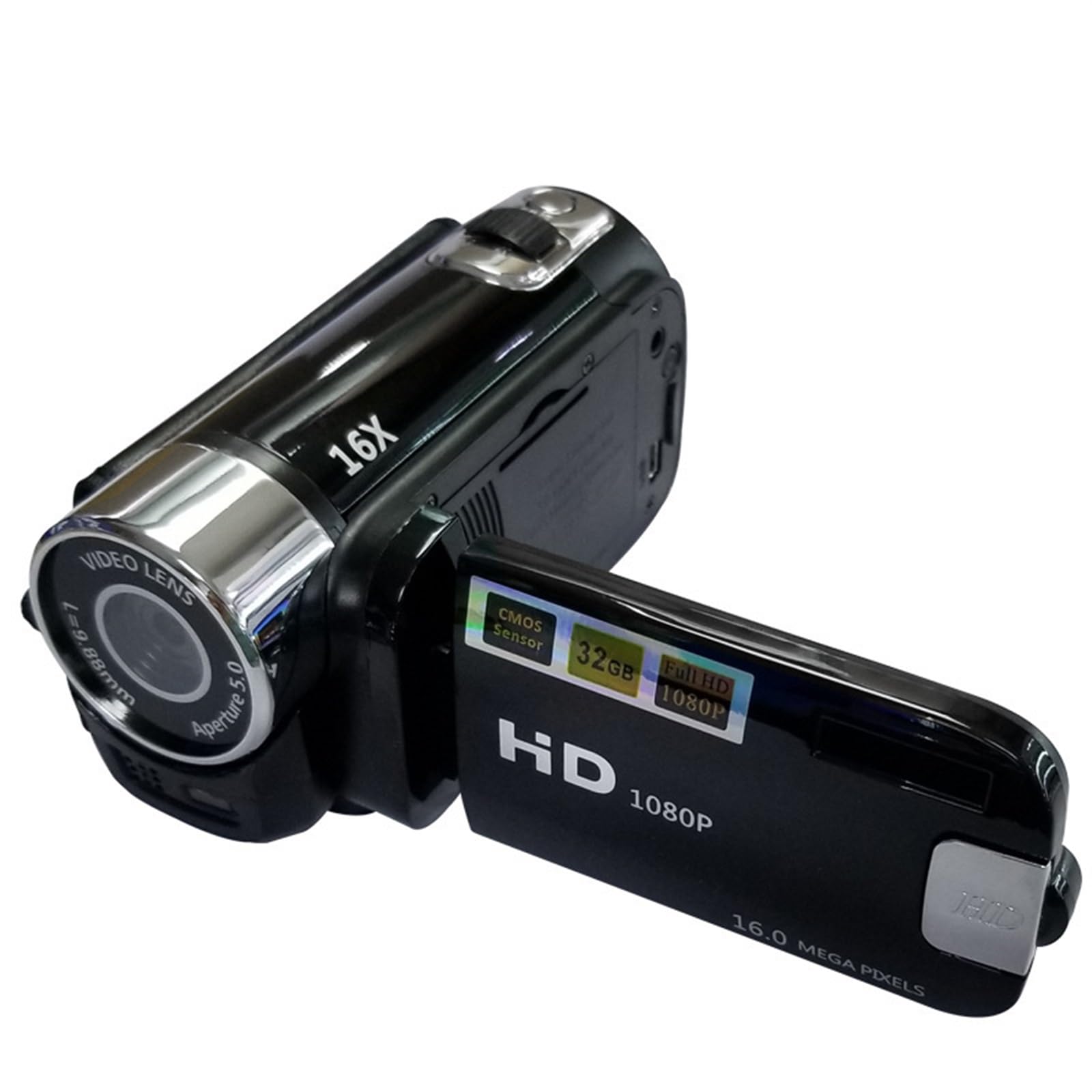 Caméscope numérique DV 16 MP noir pour vidéo fluide et nette