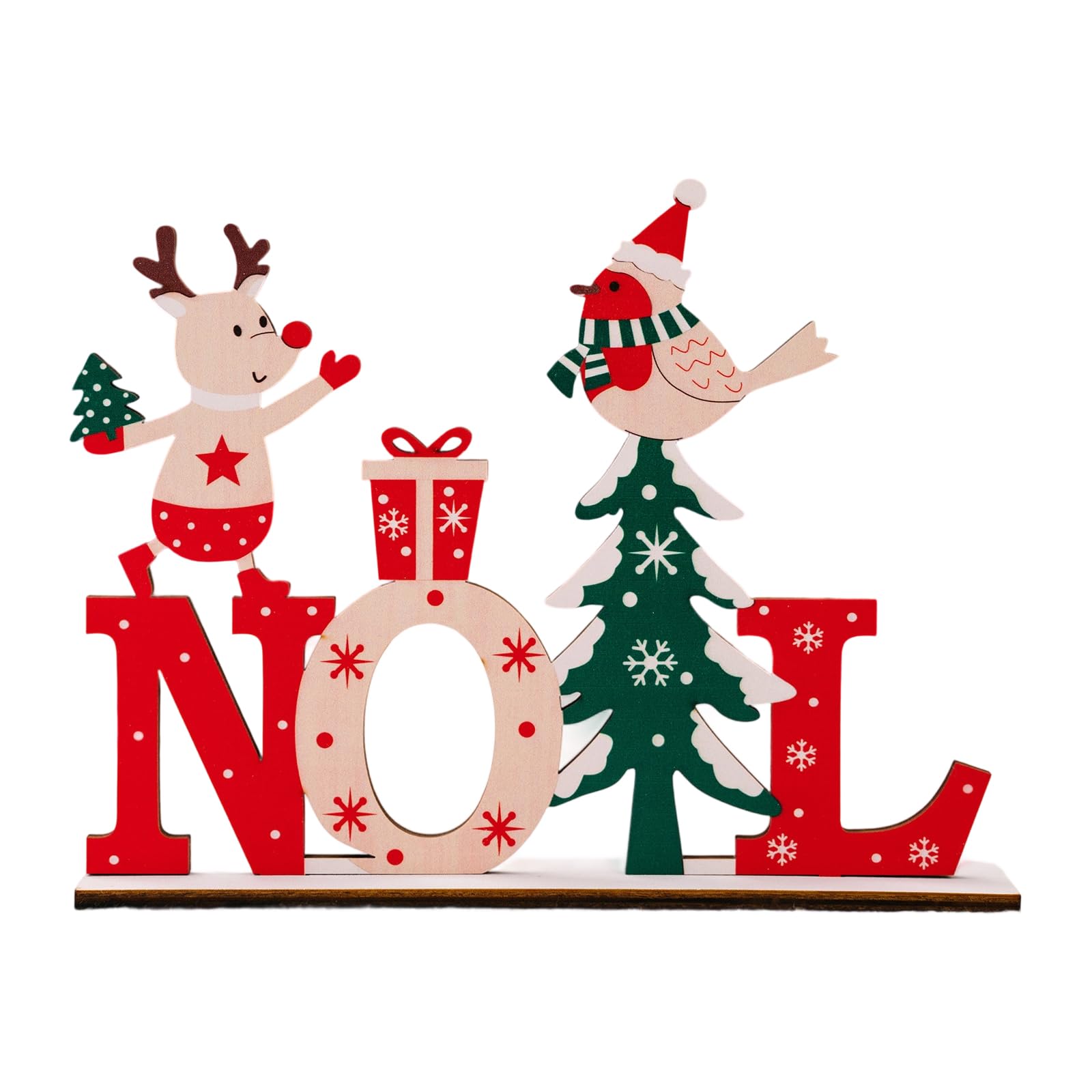 APGLSXY Wooden Letter Ornament Holiday Accent for Modern Homes Interior and Workspaces Styling Entryway Decoration Christmas Tabletop Wooden Ornament