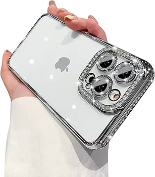 Amazon.com: Fycyko iPhone 13 Pro Max 手機殼,附閃亮鑽石水鑽閃光相機