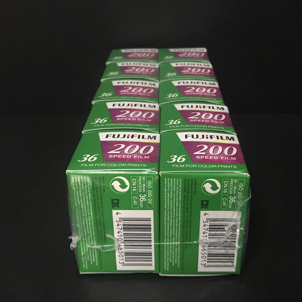 Fujifilm - C200 - película fotográfica de 35 mm (Color, 36 exposiciones, Paquete de 10 Unidades)