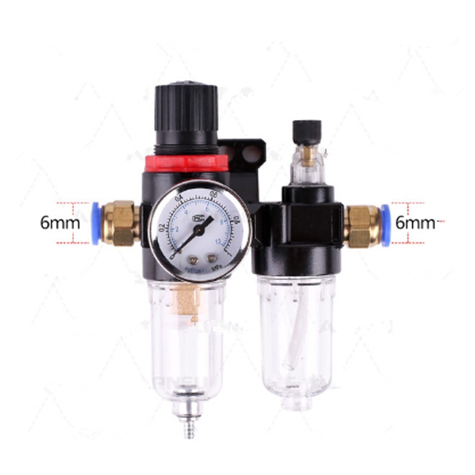 2 szt. Regulator ciśnienia sprężarki powietrza AFC2000 Regulator ciśnienia sprężarki powietrza redukcja ciśnienia AFR2000+AL2000 G1/4" (SM20 PM20)