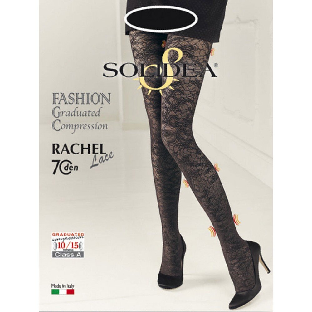 SOLIDEASolidea by Calzificio Pinelli Rachel 70 Lace Tights Black Lace 2 M