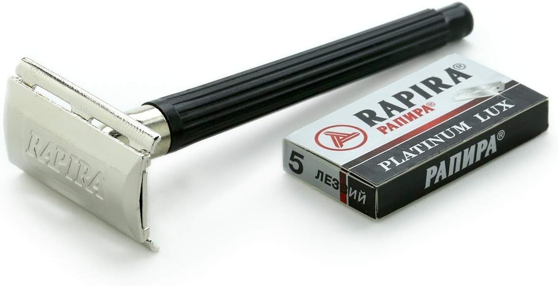 Rapira Platinum Lux Double Edge Safety Razor & 5 blades