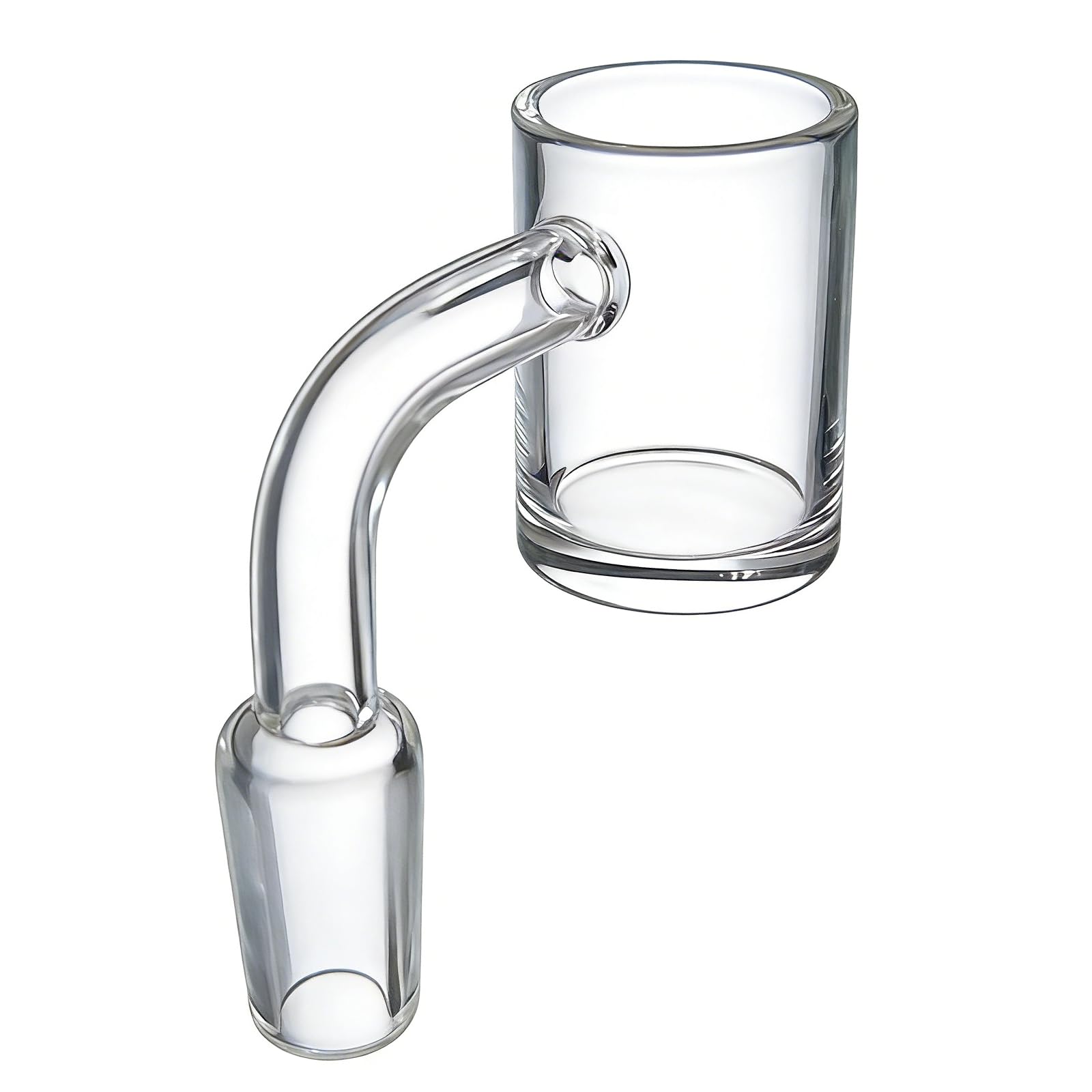 Photo 1 of 14mm Laboratory Glass Funnel with Right-Angle Buffer Zone, Quartz for Chemical Filtration and Liquid Transfer (Clear)