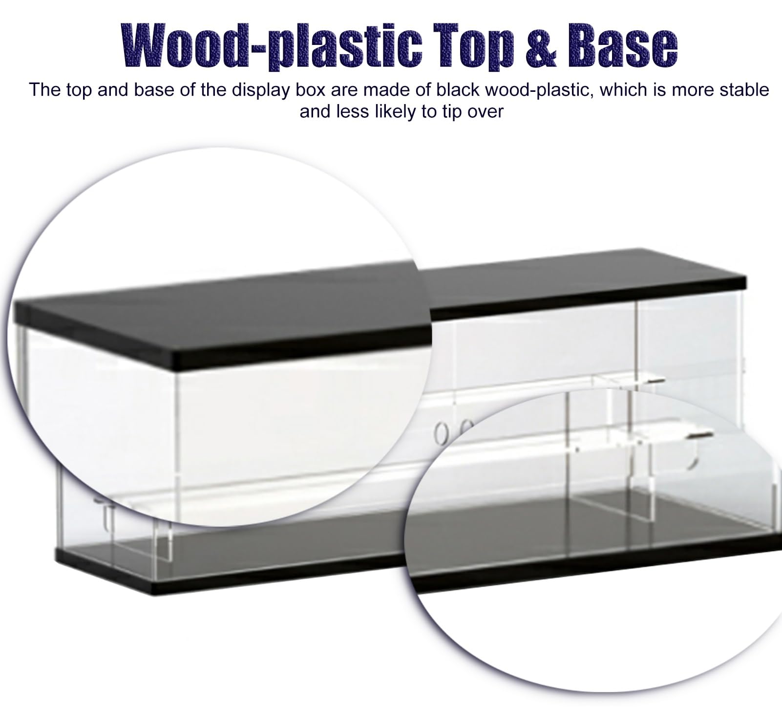 Teca Plexiglass Vetrina Lunga in Acrilico Trasparente con Ripiani, Scatola Portaoggetti per Diverse Piccole Bambole con Ante, Espositore per Modelli da Collezione/Artigianali(2-Layer)