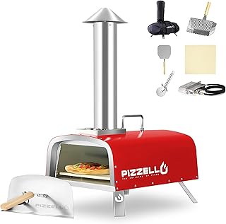 PIZZELLO 12" Outdoor Pizza Oven Propane and Wood Fired Pizza Maker Multi-Fuel Pizza Ovens with Gas Burner, Wood Tray, Ston...