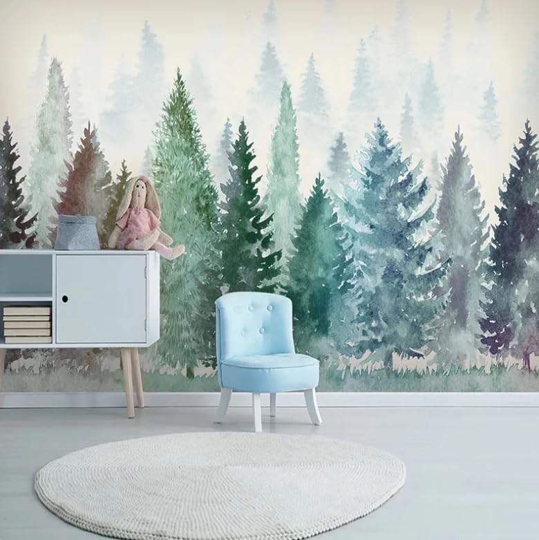 Papier peint panoramique forêt pour salon et salle à manger