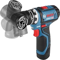 Bosch Professional 12V System Akku Bohrschrauber GSR 12V-15 FC - FlexiClick System (inkl. 2x 2.0 GBA 12V Akku, Ladegerät, 4x Aufsätze, 40-tlg. Zubehör-Set 40,) -Battery Powered – Ansicht 3
