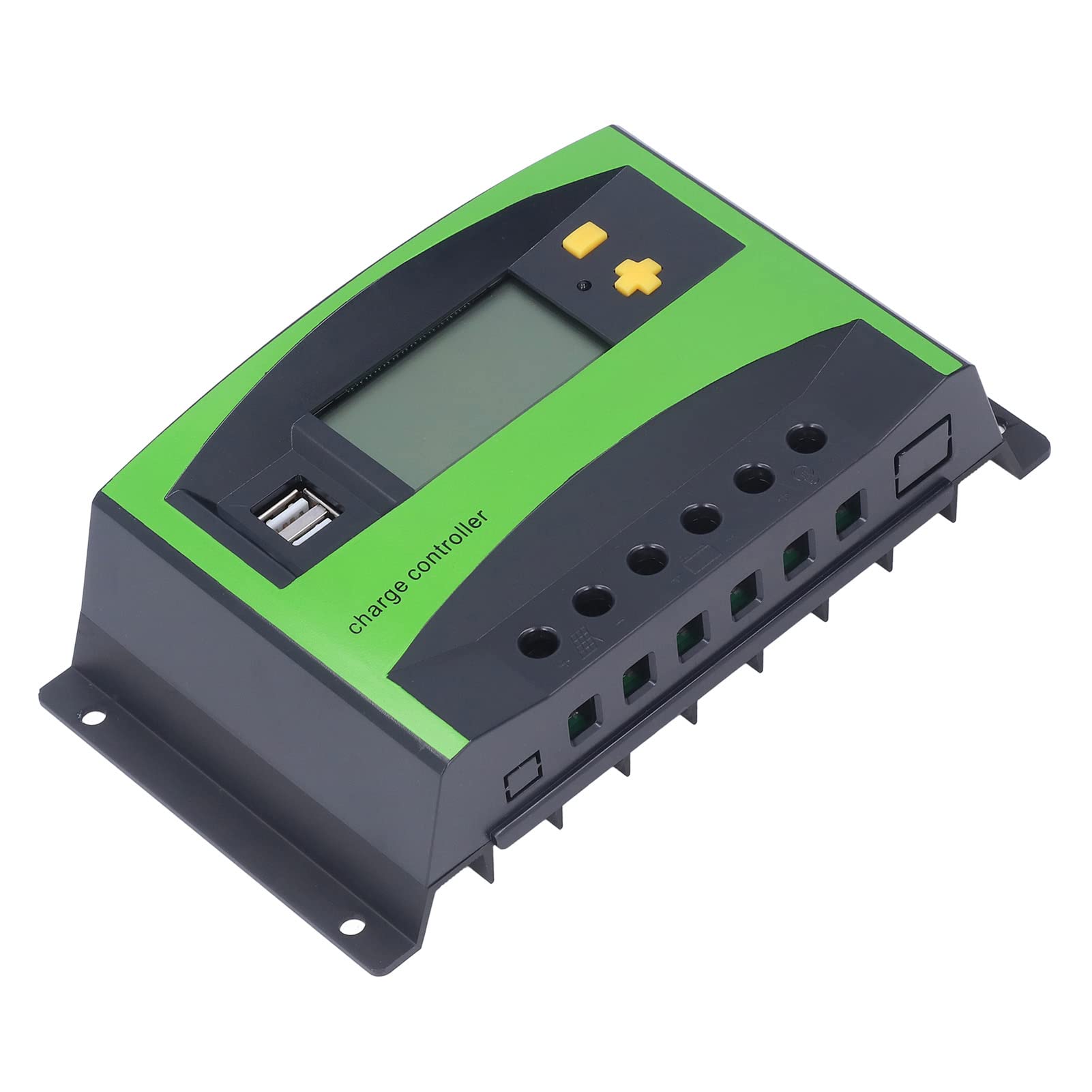 Controlador de carga Solar 40A 12V/24V, pantalla grande, controlador Solar resistente al agua con puertos USB duales, regulador de carga Solar