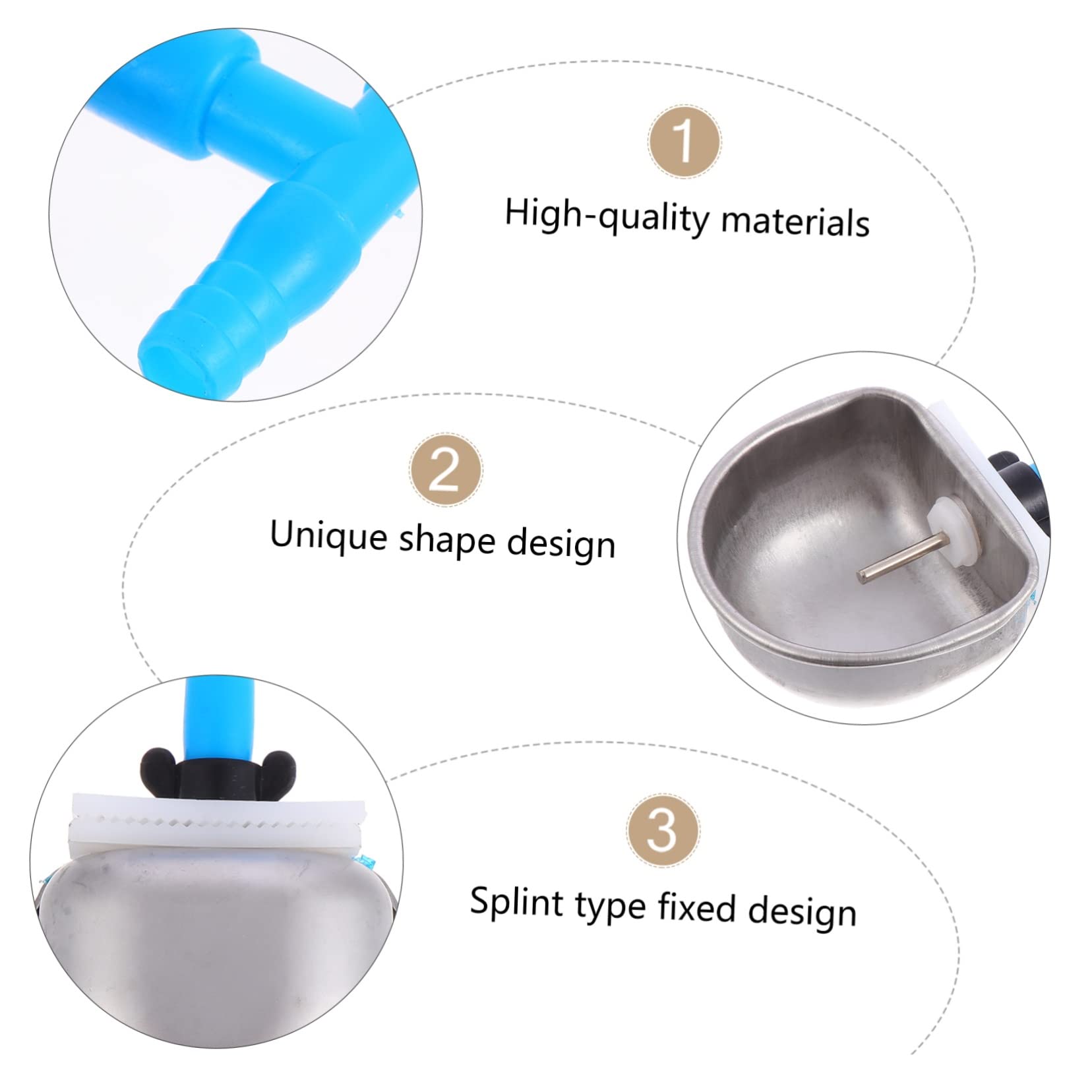 5piezas Tazón De Agua para Beber para Conejos Comedero Automático De Acero Inoxidable Bebedero Fijo para Conejos para Jaulas