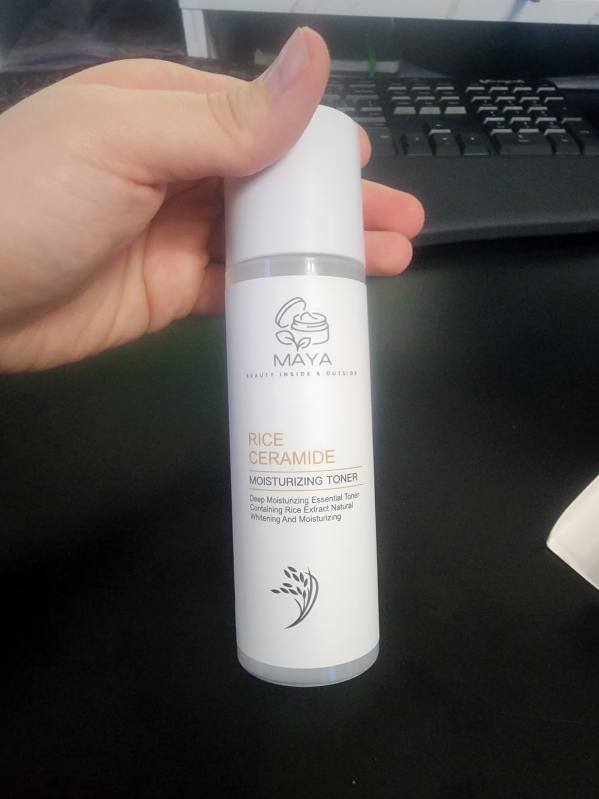 MAYA BEAUTY INSIDE & OUTSIDE MAYA Rice Ceramide Moisturizing Toner Hydrating Face Toner with Rice Extract, Ceramide NP & Niacinamide, Brightening & Soothing Formula for Smooth, Supple Skin 120 ml